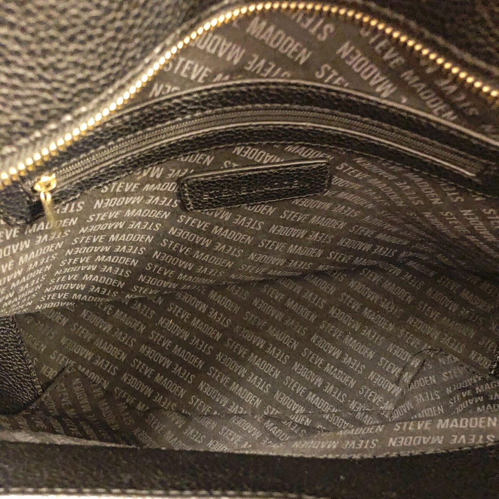Steve Madden Black Faux Leather Tote - Picture 9 of 14